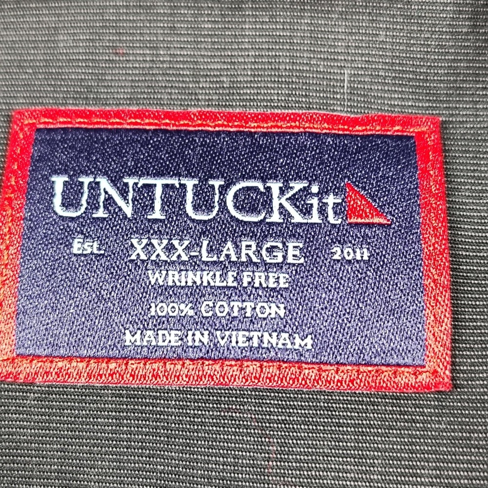 UNTUCKit‎ Black Stone WF Button Down Shirt Mens XXXL Black 100% Cotton 31360 - Picture 7 of 14
